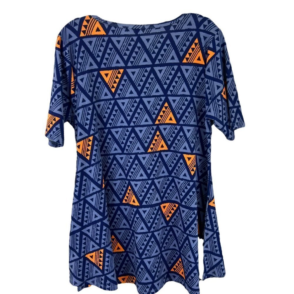 LuLaRoe Perfect T Purple Geometric Print Top Shirt S - Picture 2 of 5